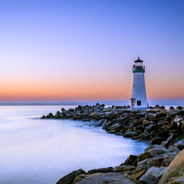 lighthouse on rocky shore